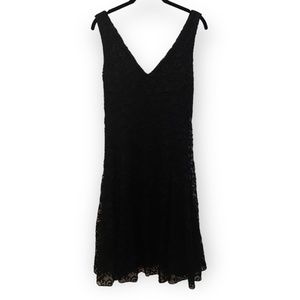 Ralph Lauren Black Lace Sleeveless Dress Size Large